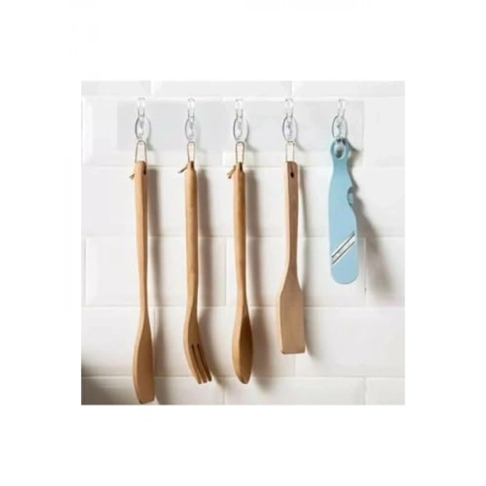 Kendinden Yapışkanlı Şeffaf 5li Askılık Seti