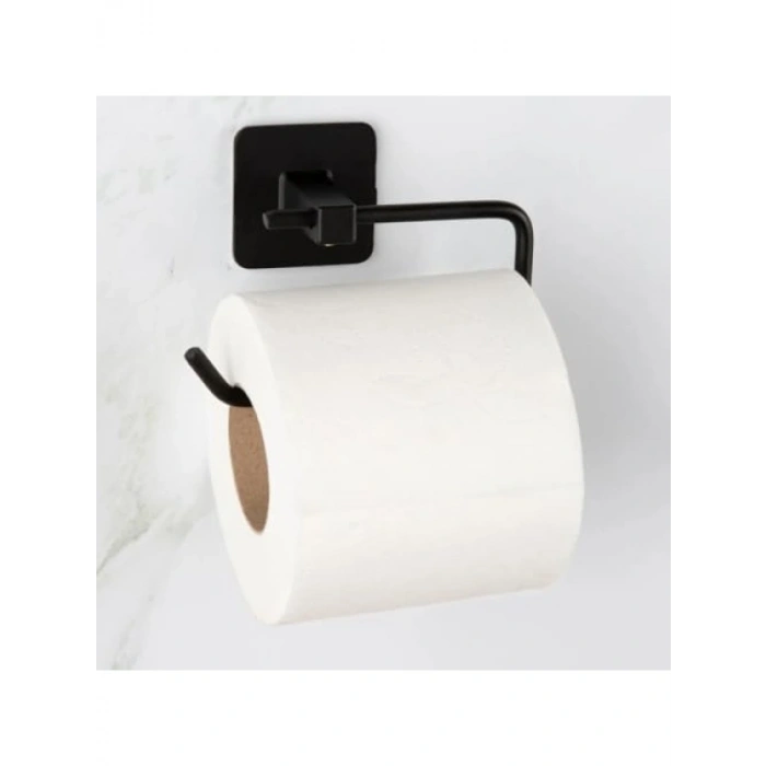 Kendinden Yapışkanlı Şık Siyah Tuvalet Kağıdı Askısı