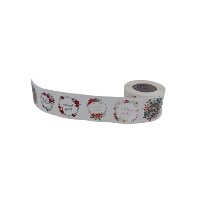 Kendinden Yapışkanlı Teşekkür Ederiz Etiketi - 50mm Çap, 500 Adet Rulo