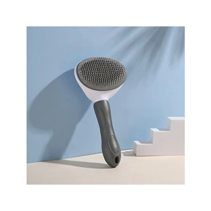 Kendini Temizleyebilen Ergonomik Tüy Toplayıcı Tarak - Gri