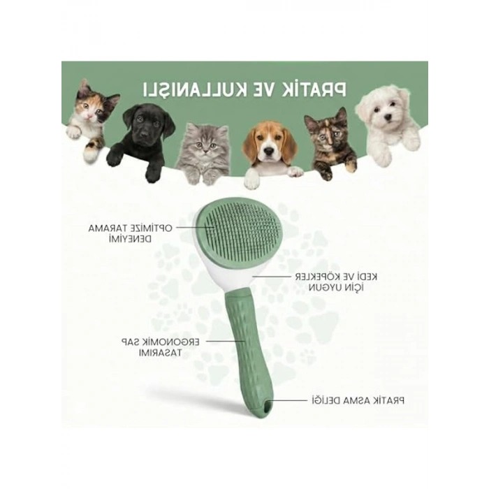Kendini temizleyen kedi köpek tarağı, ergonomik ve pratik tasarım