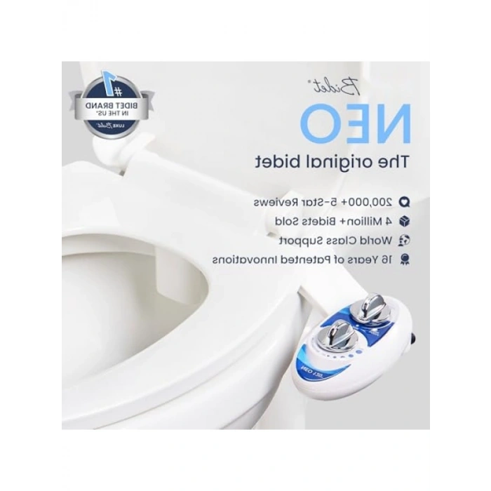Kendini Temizleyen Mekanik Tuvalet Bidesi - Mavi/Beyaz
