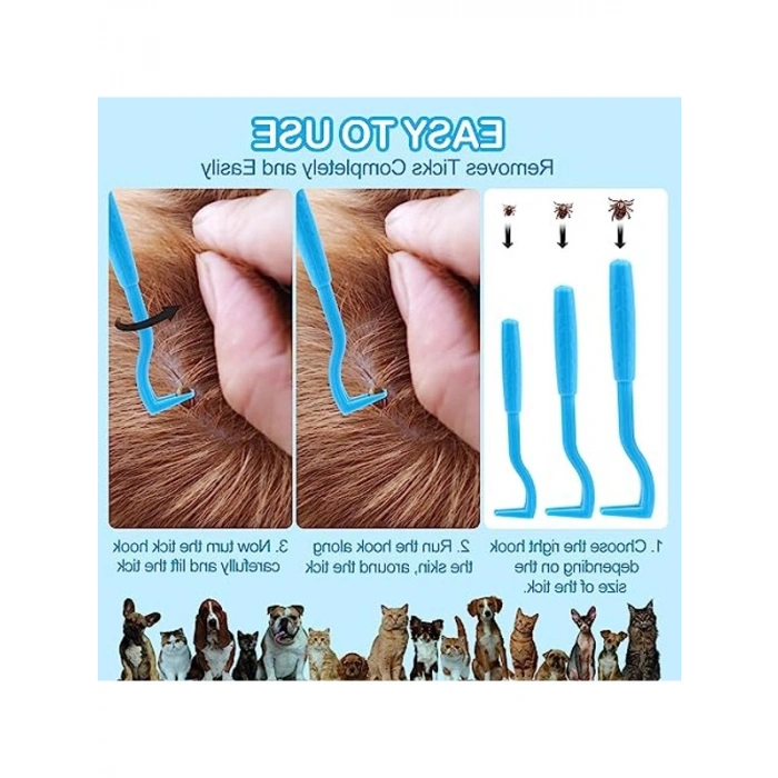 Kene Çıkarma Seti, 3 Farklı Boyutta Kene Pensi ve Cımbız