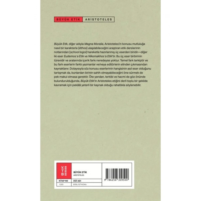 Ketebe Yayınları Büyük Etik - Aristoteles