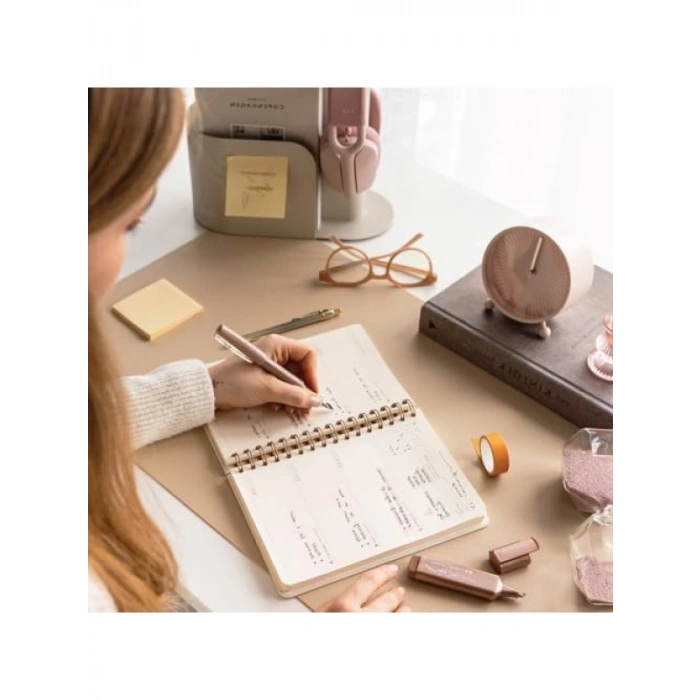 Keten Kapaklı A5 Spiralli Süresiz Planlayıcı Ajanda