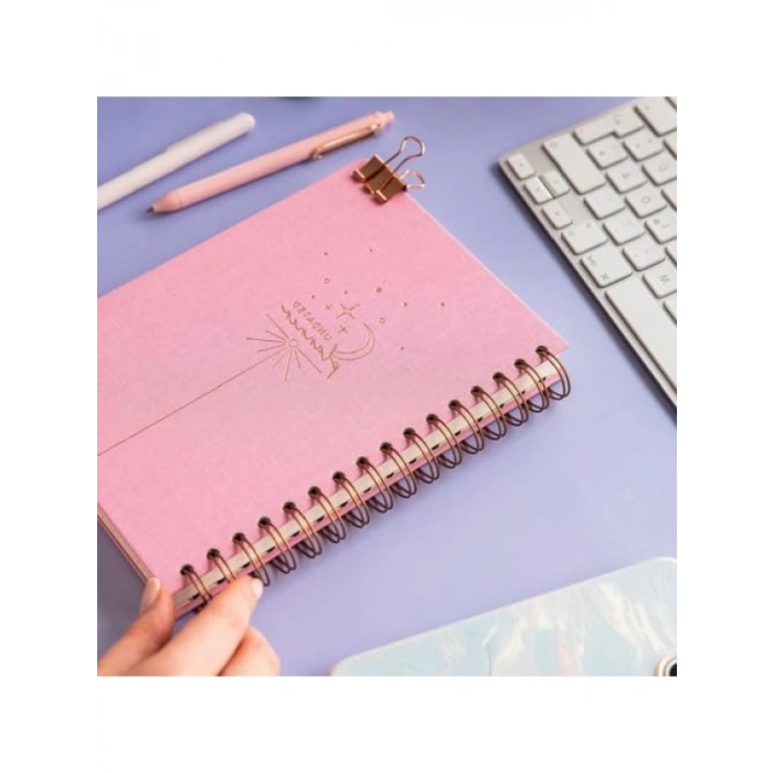 Keten Kapaklı A5 Spiralli Süresiz Planlayıcı Ajanda