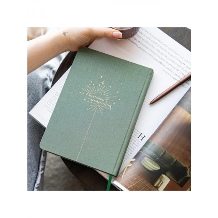 Keten Kapaklı A5 Süresiz Planlayıcı Ajanda - Yeşil