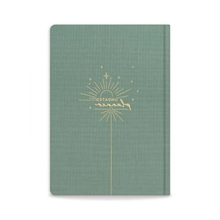 Keten Kapaklı A5 Süresiz Planlayıcı Ajanda - Yeşil