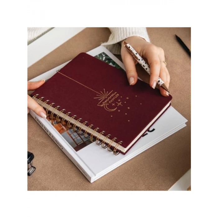 Keten Kapaklı Süresiz A5 Planlayıcı Ajanda - Bordo