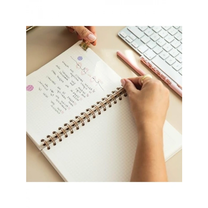 Keten Kapatmalı A5 Tarihsiz Not Defteri, Lila Renk