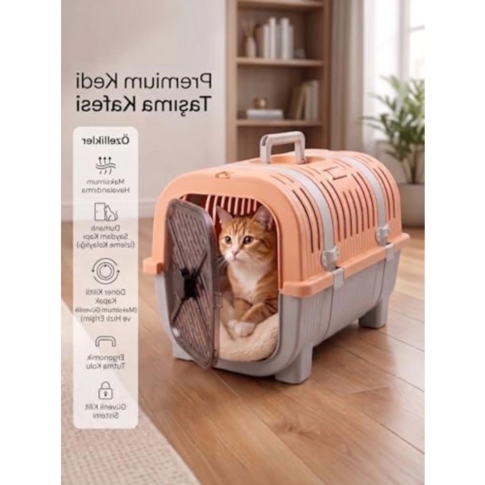 Kilitleme Kapaklı Kedi Taşıma Çantası, Havalı Tasarım