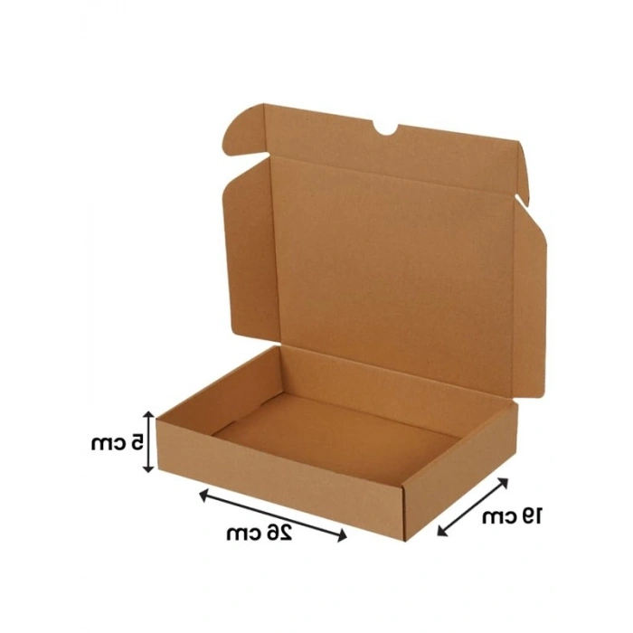 Kilitli E-Ticaret Karton Kargo Kutusu 26x19x5 cm 25 Adet