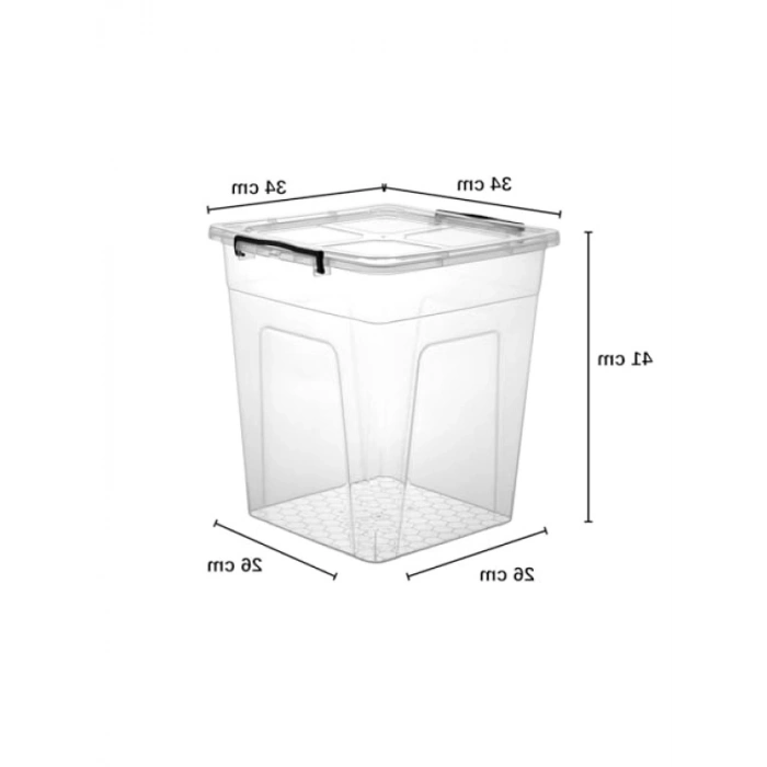 Kilitli Kapaklı Şeffaf Saklama Kutusu - 30 Litre