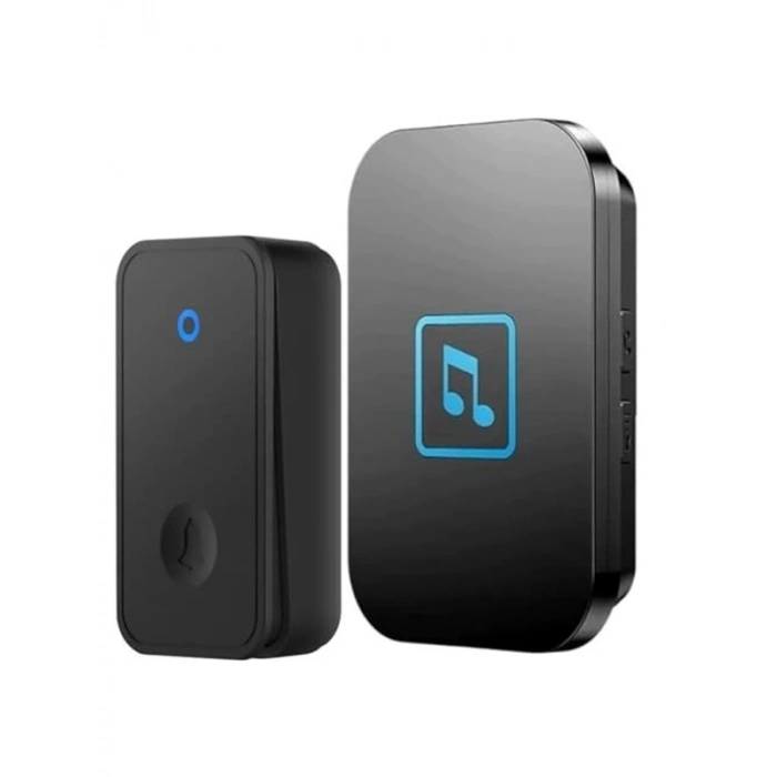 Kinetik Enerjili Kablosuz Kapı Zili, LED Işıklı, Su Geçirmez