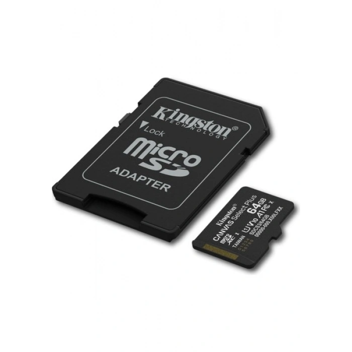 Kingston 64GB microSDXC Canvas Select Plus Gen3 100MB/s A1 Card + Adapter