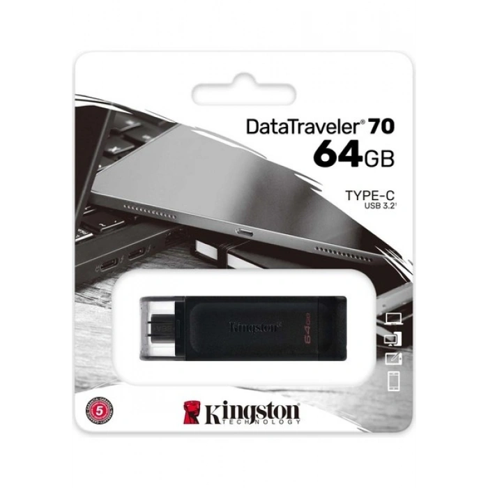 Kingston DT70 64GB USB-C 3.2 Gen 1 Type-C Flash Bellek