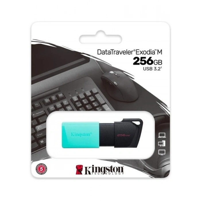 Kingston DTXM-256GB 256GB USB3.2 Gen1 DataTraveler Exodia M (Black + Teal) Flash Bellek