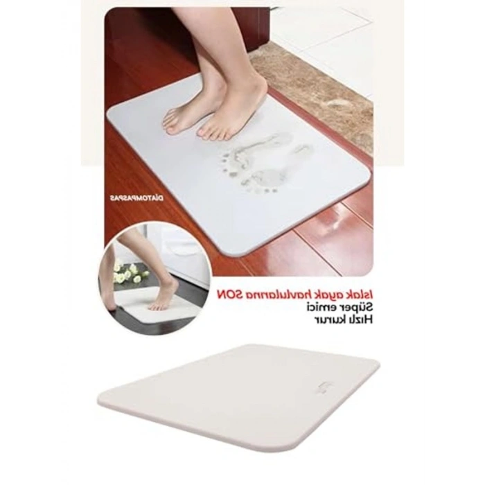 Kırık Beyaz Diatom Sihirli Banyo Paspası