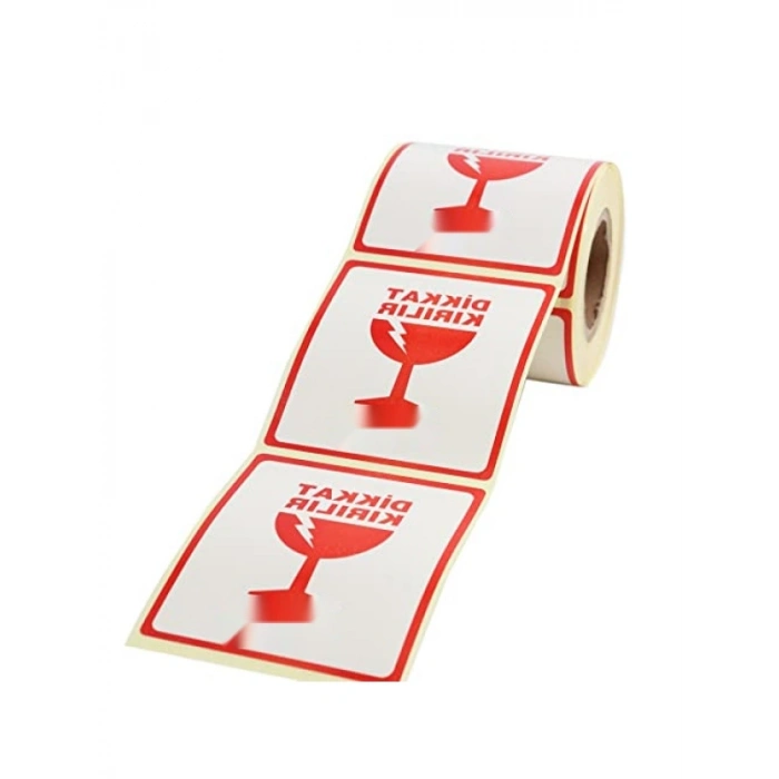Kırılır Uyarı Etiketi - 70mm x 80mm, 250 Adet