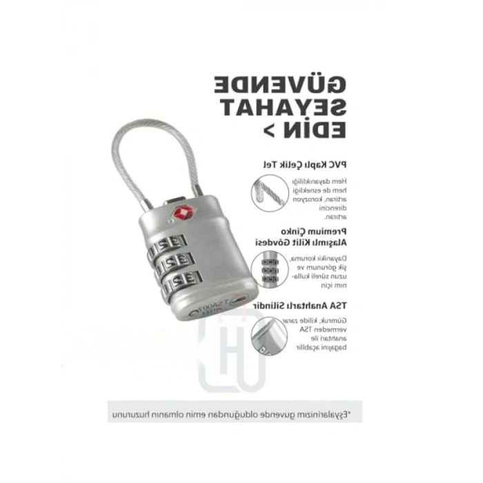 Kırılmaz Şifreli Asma Kilit, 3 Haneli Paslanmaz Çelik