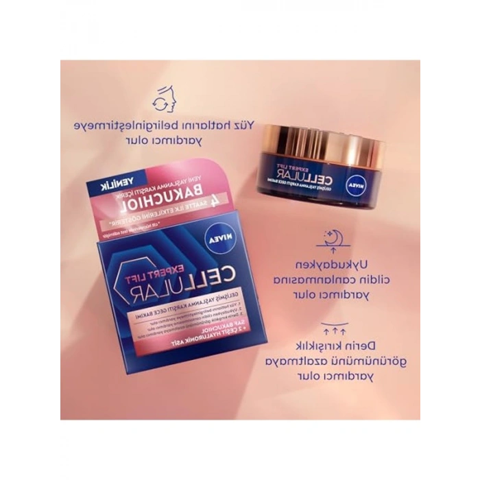 Kırışıklık Karşıtı Gece Kremi, 50 ml Bakuchiol ve Hyaluronik Asit İçerir