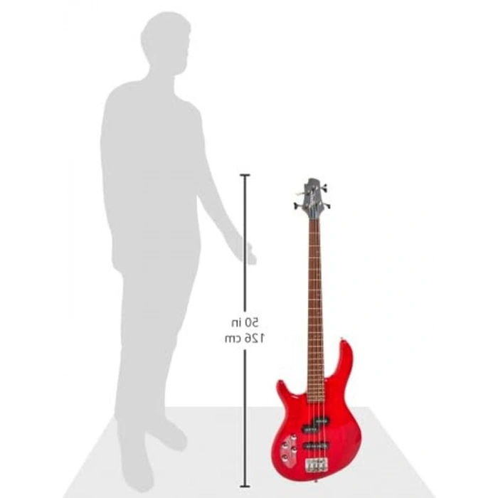 Kırmızı 4 telli bas gitar, yüksek ses kalitesi için