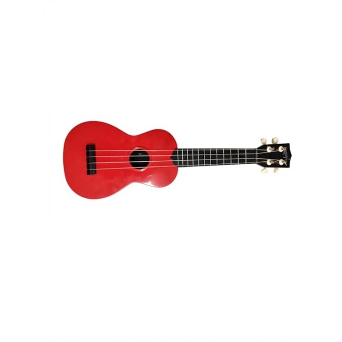 Kırmızı Ahşap Soprano Ukulele, 4 Telli Müzik Aleti