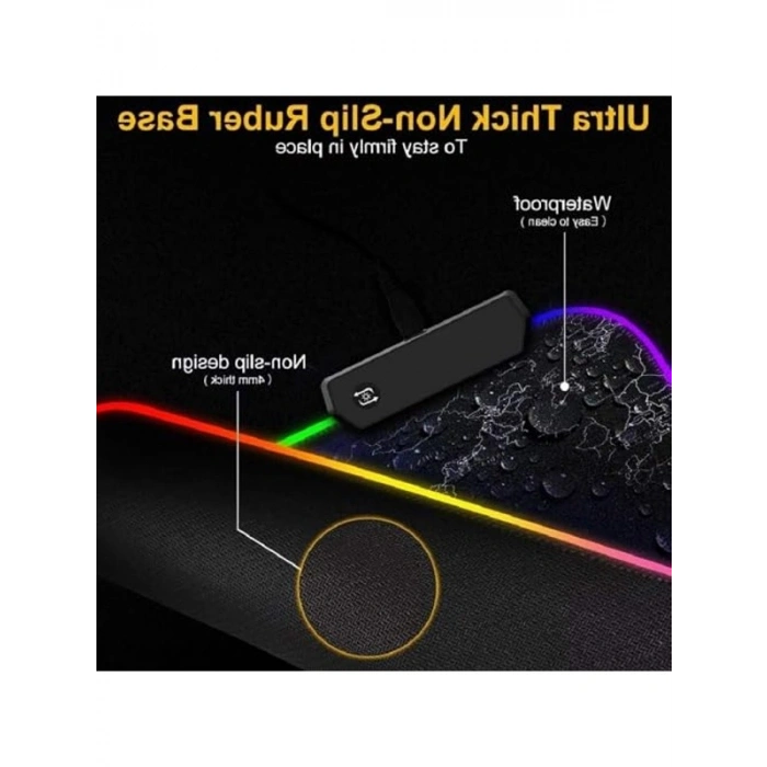 Kırmızı Altıgen Desenli Işıklı 70x30 cm Mousepad ve Klavye Altlığı