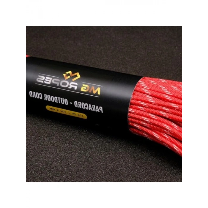 Kırmızı Beyaz Desenli Paracord İp ile Dayanıklı Kullanım