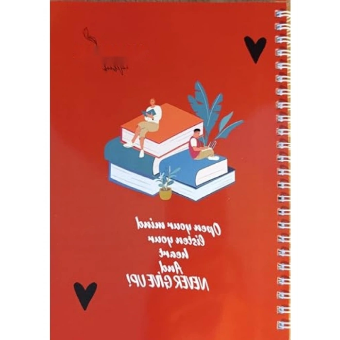 Kırmızı Çizgisiz A5 Spiralli Okul Defteri - 100 Sayfa