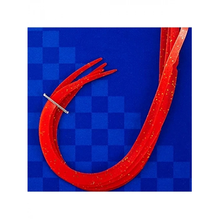 Kırmızı/Gümüş Renkli Curly Tai Rubber Nectie, Tek Parça