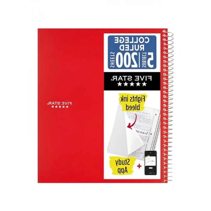 Kırmızı Kapaklı Spiral Defter, 200 Yaprak, Suya Dayanıklı