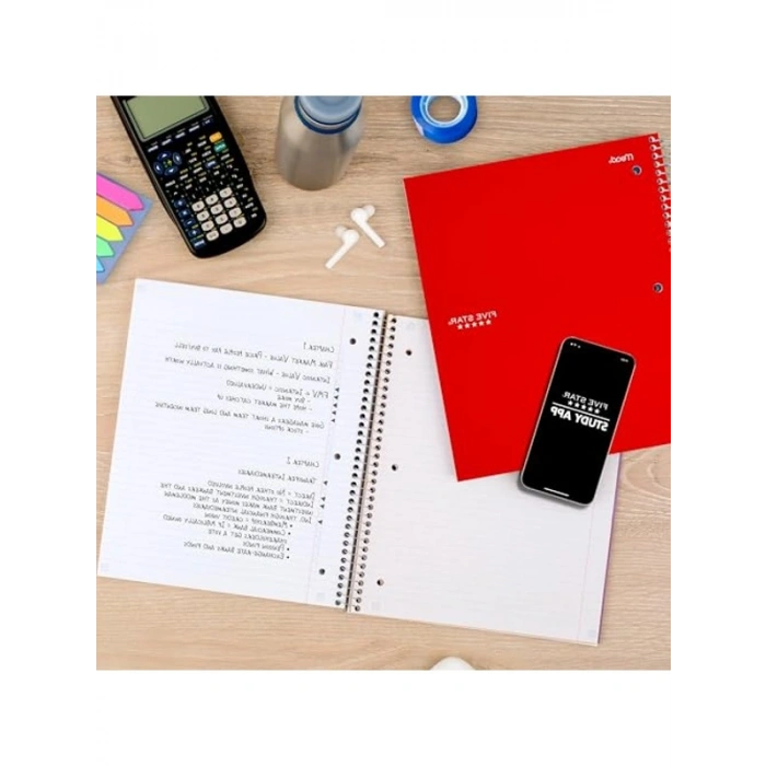 Kırmızı Kapaklı Spiral Defter, 200 Yaprak, Suya Dayanıklı