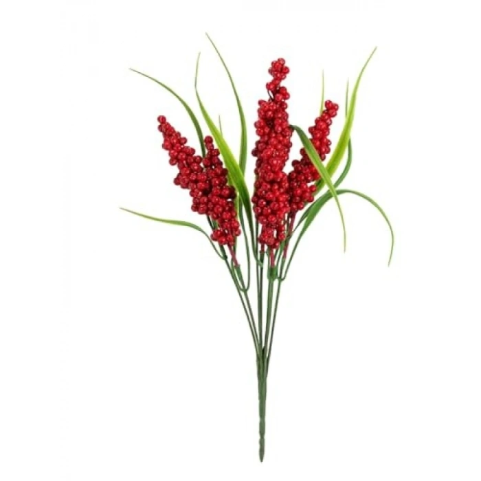 Kırmızı Kokina Demeti - Yılbaşı Süsü, Dayanıklı