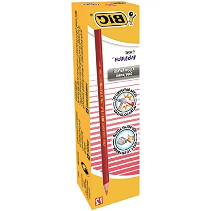 Kırmızı Kopya Kalemi 12li Kutu, Kıymık Oluşturmaz, Dayanıklı