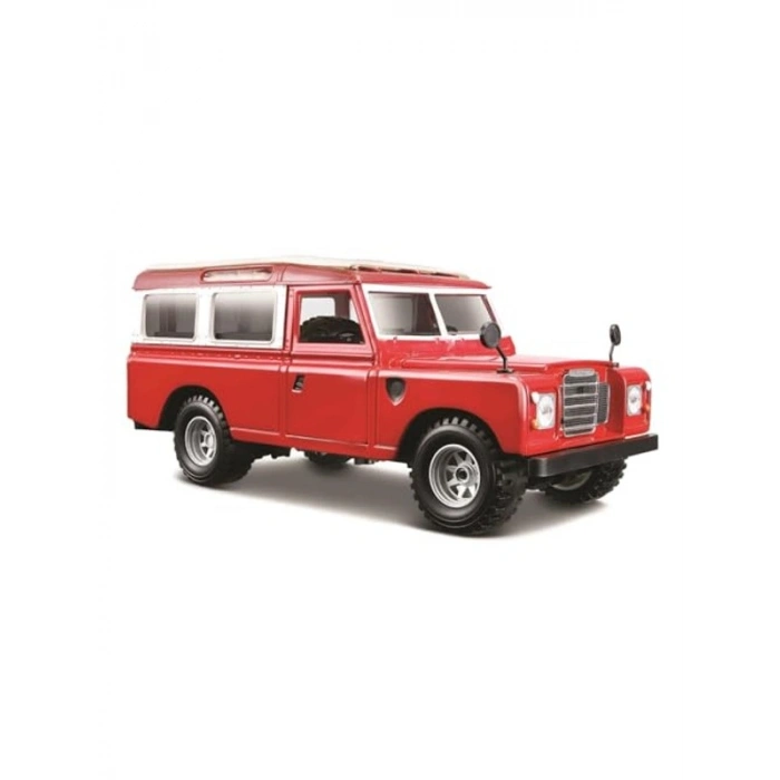 Kırmızı Land Rover Series II Model Araba, 1:24 Ölçekli Araç Koleksiyonu