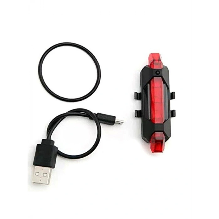 Kırmızı LED Arka Stop Lambası, USB Şarjlı ve Parlak