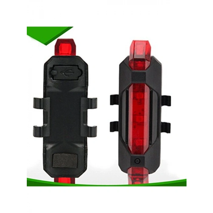 Kırmızı LED Arka Stop Lambası, USB Şarjlı ve Parlak