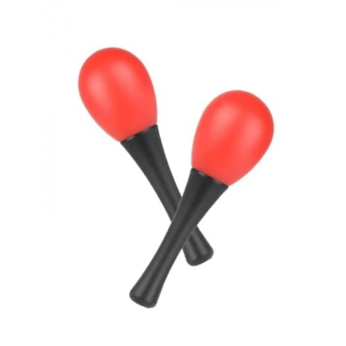 Kırmızı Marakas Seti, 2 Adet Plastik Maracas