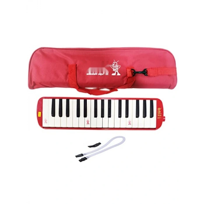 Kırmızı Melodika - 32 Tuşlu Taşıma Çantası ile