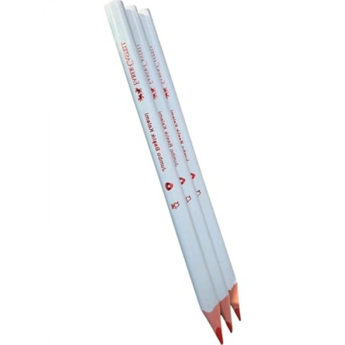 Kırmızı Renkli 3lü Jumbo Üçgen Kalem Seti