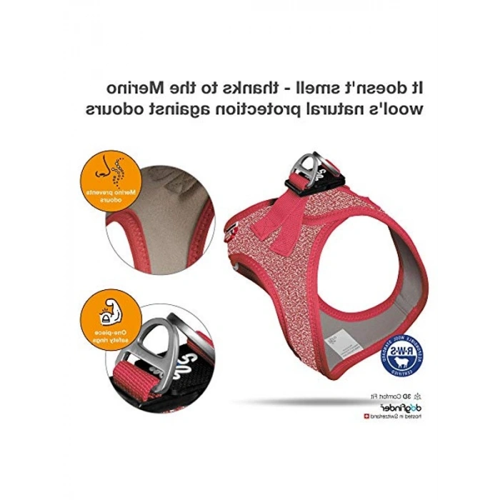 Kırmızı Renkli Merino Göğüs Tasması, 3XS Boyut