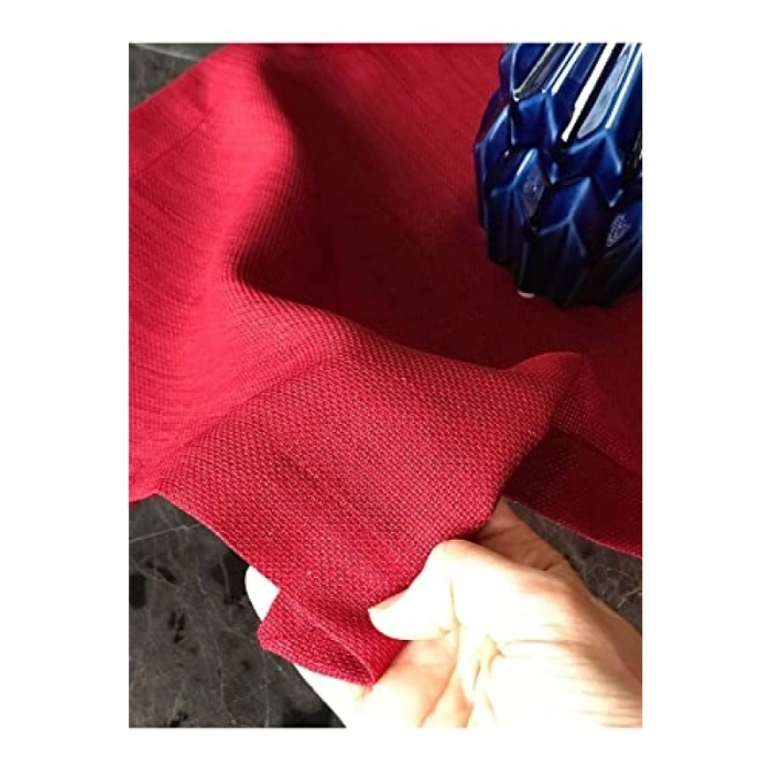 Kırmızı Simli Keten Runner 45x200