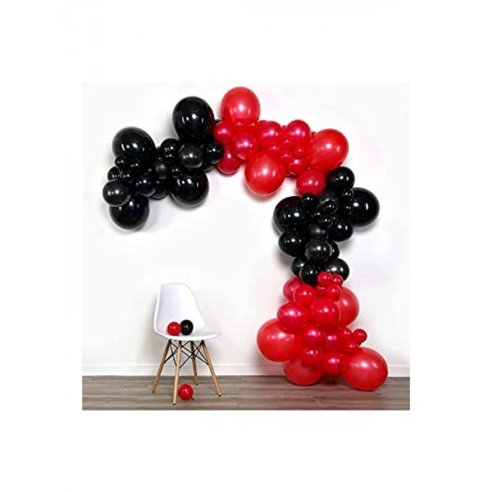 Kırmızı-Siyah Balon Seti, 50 Adet ile Parti Süslemeleri için