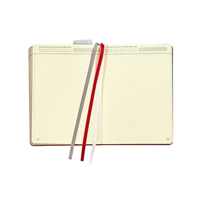 Kırmızı Suni Deri Noktalı Günlük, 240 Sayfa