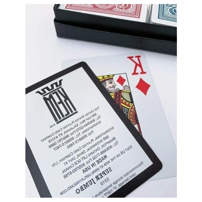 Kırmızı ve Mavi Standart Endeksli Poker Kartları, Çift Deste