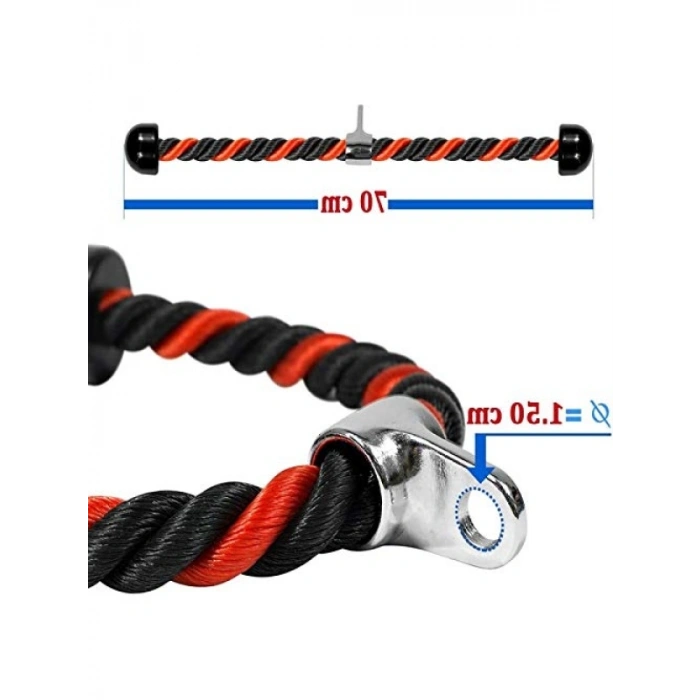 Kırmızı ve Siyah Renkli Dayanıklı Triceps Halatı