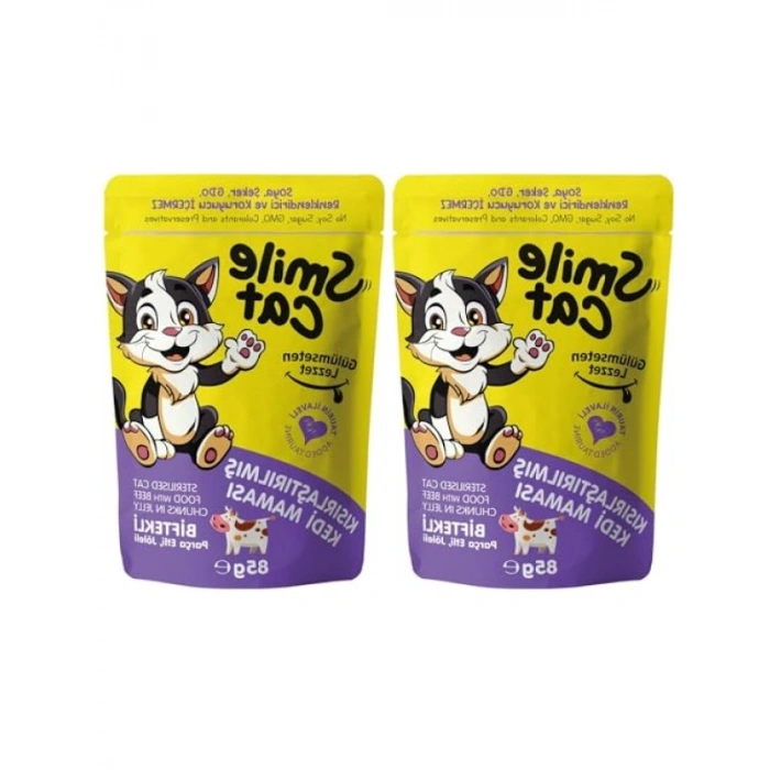 Kısır Kedi İçin Biftekli Pouch 85 gr (2li Paket)
