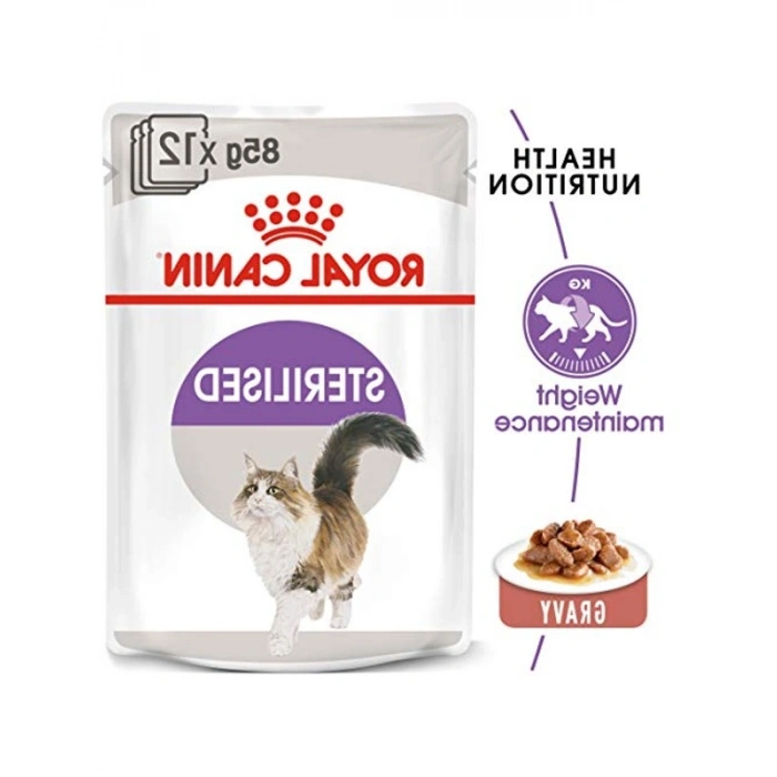 Kısır Kedi Pouch Yaş Mama, 12 Adet x 85 gr, Gravy Lezzetiyle