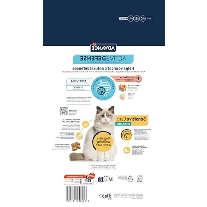 Kısırlaştırılmış Kedi Maması, Somonlu, 3 Kg Paket
